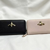 Dompet Bahan PU dengan Resleting Portabel Motif Leci yang Indah