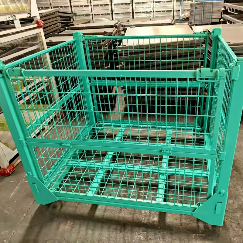 Wire Mesh Welded Crate with Wheels