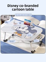 Bureau d'ordinateur portable pliable ergonomique pour lit et canapé - Table d'étude portable pour étudiants avec porte-gobelet, emplacement pour tablette et tiroir