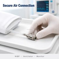 Connecteur de manchette de tension artérielle NIBP, adaptateur métallique mâle-femelle en laiton pour tuyau d'air de sphygmomanomètre et moniteur patient