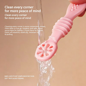 Cuchara y Tenedor <span class=keywords><strong>de</strong></span> Silicona para Bebés, Libres <span class=keywords><strong>de</strong></span> BPA, Seguros y Suaves, para la Primera Etapa <span class=keywords><strong>de</strong></span> <span class=keywords><strong>Aprendizaje</strong></span>, con Diseño Anti-Asfixia - Product Image 5
