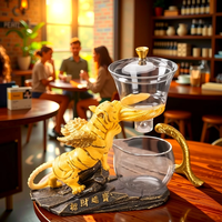 Service à thé en verre borosilicate haute résistance Tiger, pour usage domestique, avec infuseur automatique et tasse à couvercle magnétique