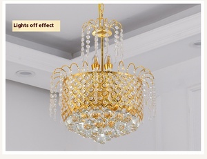 Modern <strong>Crystal</strong> <strong>LED</strong> Tricolor <strong>Ceiling</strong> <strong>Light</strong> <strong>Remote</strong> Control Chandelier Lamp for Hotels Dining Halls Corridors Staircases Entrances - Product Image 5
