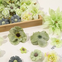 Fleurs artificielles en soie haute simulation, tons verts, styles variés, style Mori, inspirées de la forêt, pour DIY, coiffes de mariage et corsages