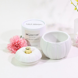Bocaux à bougies en céramique de luxe en forme de <span class=keywords><strong>citrouille</strong></span>, avec glaçure <span class=keywords><strong>citrouille</strong></span> et détails blancs et dorés, pour la décoration intérieure - Product Image 4