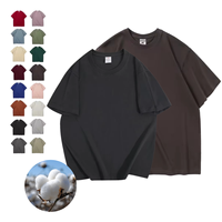 T-shirts pour hommes personnalisés à col rond 280G, style décontracté sport, épaules tombantes, coupe ample, pour impression