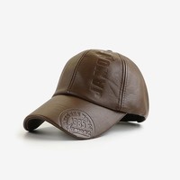 Gorra de Cuero Personalizada con Grabado para Hombre, Estilo Urbano, 6 Paneles, Gorra Deportiva de Alta Calidad, Gorra Tipo Dad Hat