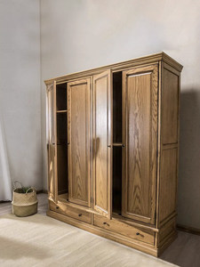 <span class=keywords><strong>Armoire</strong></span> sur mesure en bois massif de style campagnard américain, <span class=keywords><strong>4</strong></span> <span class=keywords><strong>portes</strong></span>, chêne cerisier, pour chambre à coucher - Product Image 6