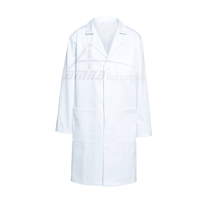 Manteau de laboratoire en coton Polyester pour homme, couleur blanche, longueur classique, Offre Spéciale - Product Image 3