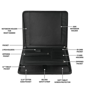 Tùy chỉnh thư mục A4 kích thước đa chức năng tài liệu túi hội nghị Văn phòng Chủ bút PU da danh mục đầu tư kinh doanh - Product Image 4