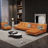 Ensemble de canapés en cuir blanc de luxe moderne de style italien de haute qualité et fournitures pour meubles de salon