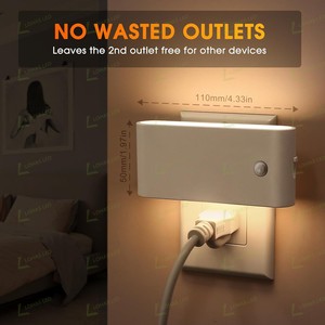 Lohas Sáng Tạo Chuyển Động Kích Hoạt Đèn Ngủ Thay Đổi Độ Sáng Ánh Sáng Ban Đêm Mềm Trắng PIR Cảm Biến Chuyển Động Đèn Ban Đêm Cho Hành Lang Phòng Tắm - Product Image 4