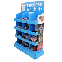 Présentoir en carton pour vêtements et t-shirts, support de sol en carton pour t-shirts, présentoir en carton pour t-shirts, conception gratuite