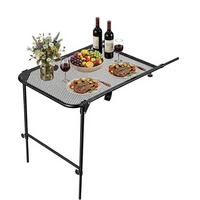 Table de camping pliante réglable en fer pour montage sur pneu de voiture/SUV, portable pour barbecue, pique-nique, mobilier d'extérieur