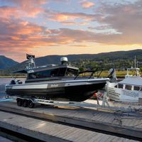 Bateau de pêche en aluminium Gospel 2025 9M 30FT, yacht à grande vitesse avec cabine, ponton insubmersible, pêche à la puissance, bateau facile à utiliser à vendre