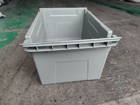 Boîte de rangement solide en PP de qualité alimentaire ZYCYP30 avec poignée en fer, perforée, empilable, emboîtable et recyclable, 726*415*230, pour le stockage