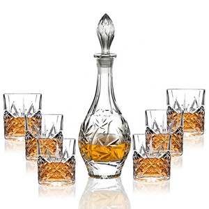 Ensemble de carafe et de verres à whisky en verre transparent de haute qualité N7, design éolien écologique, vente chaude, ensemble de boisson pour <span class=keywords><strong>vin</strong></span> et whisky - Product Image 1