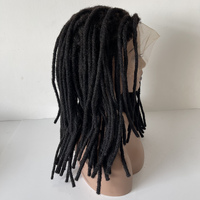 Cheveux humains brésiliens de vison 100% naturels Dreadlocks Perruques en dentelle complète 12 pouces Dreadlocks-perruque pour femmes et hommes