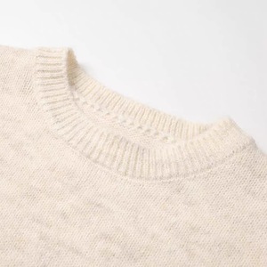 Pull à col rond pour femme, manches longues, coupe ample, tricot anti-boulochage, haut décontracté automne-hiver - Product Image 1