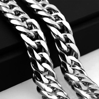 Collier unisexe en acier inoxydable titane 6/8/10/12/14mm, double fermoir, hexagonal poli, chaîne épaisse à maillons cubains, pour soirée