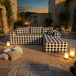 Canapé Modulaire Extérieur Moderne Personnalisé à Rayures, en Mousse Compressée, Imperméable, pour <span class=keywords><strong>Salon</strong></span>, Balcon ou Salle <span class=keywords><strong>de</strong></span> Sport - Product Image 6