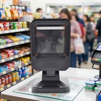 Escáner de Código de Barras Omnidireccional 2D con Cable, Lector de Código de Barras USB para Supermercado, Más Vendido