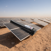 Robot de nettoyage de panneaux solaires avec 4 à 6 heures d'autonomie, modes de nettoyage à sec et de lavage pour les centrales solaires, Multifit MR-G2