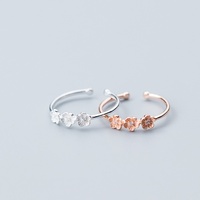 Bagues ajustables tendance pour femmes, bijoux en argent sterling 925, bague de fiançailles en or rose, bagues à fleurs