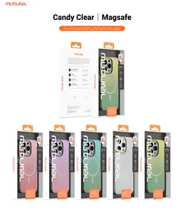 Mutural Candyเคสโทรศัพท์โปร่งใสน่ารักCandy Gradientแฟชั่นStreet Girlsโทรศัพท์มือถือสําหรับIphone 15 Pro Max