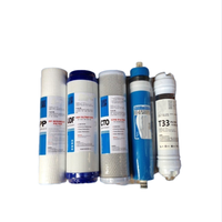 Kits de cartouches de filtre de rechange PP+CTO+UDF+RO Membrane+ T33 pour purificateur d'eau de machine à osmose inverse domestique