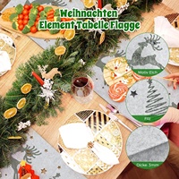 Lot de 19 sets de table de Noël gris en feutre avec sous-verres et porte-couverts pour la décoration de table à manger à la maison