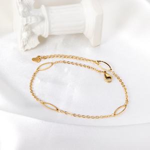 <b>Fashion</b> Dainty Waterproof Wholesale Personalized Stainless Steel 18K PVD Gold Plated <b>Anklets</b> Chains Foot Jewelry for Women - Product Image 2