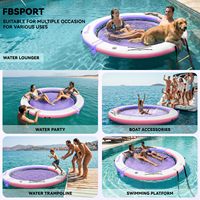 Plateforme flottante gonflable ronde, anneau flottant, hamac aquatique, chaise longue de piscine pour se détendre dans l'eau du lac