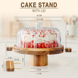 Chia Thiết Kế 3-Trong-1 Món Tráng Miệng Gỗ Phục Vụ Platter Charcuterie Cắt Hội Đồng Quản Trị Xoay Bảng Cơ Sở Hiển Thị Bánh Đứng - Product Image 2