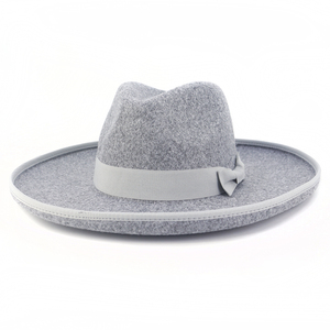 Bán Buôn Rộng Brim Bút Chì Brim Fedora Mũ Đối Với Phụ Nữ Giọt Nước Hình Dạng Hàng Đầu Bút Chì Brim Mũ Ràng Buộc Cạnh Với Bow Knot - Product Image 5