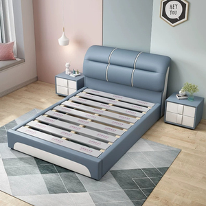 <span class=keywords><strong>Lit</strong></span> simple à panneaux souples 1,2 m, <span class=keywords><strong>lit</strong></span> enfant fille, <span class=keywords><strong>lit</strong></span> enfant garçon, petit format appartement moderne minimaliste 1,2 m avec <span class=keywords><strong>rangement</strong></span> pour chambre - Product Image 3