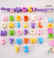 Perles en vrac colorées A-Z, à grand trou de 6 mm, pour bracelets, cordons, porte-clés et accessoires décoratifs DIY