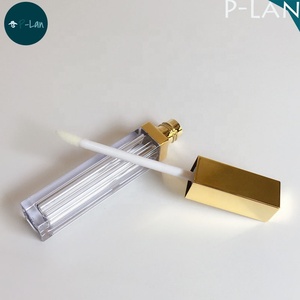 P-Lan Marque Stock Personnalisé Or Rose Or Blanc Noir Mat Dégradé Noir 5ml Carré Vide Tubes de Brillant À Lèvres Avec Baguette Brosses - Product Image 6