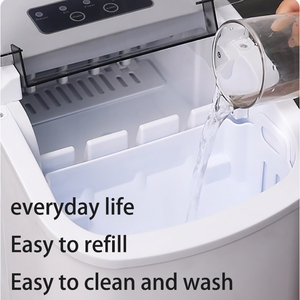 Máquina para hacer hielo en stock, máquina para hacer hielo portátil con asa de transporte, bolsas de hielo autolimpiables y cesta para hielo para el hogar - Product Image 5