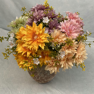 Fleurs artificielles Yiyi, chrysanthèmes queue de phénix, 30cm-100cm, fleurs en soie, décoration de mariage et de maison - Product Image 3
