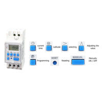 Temporizador Astronómico de 12V CC, Temporizador Digital Programable AUTO, Interruptor de Latitud de Temporización de 24 Horas y 7 Días, Corriente Máxima de 16A