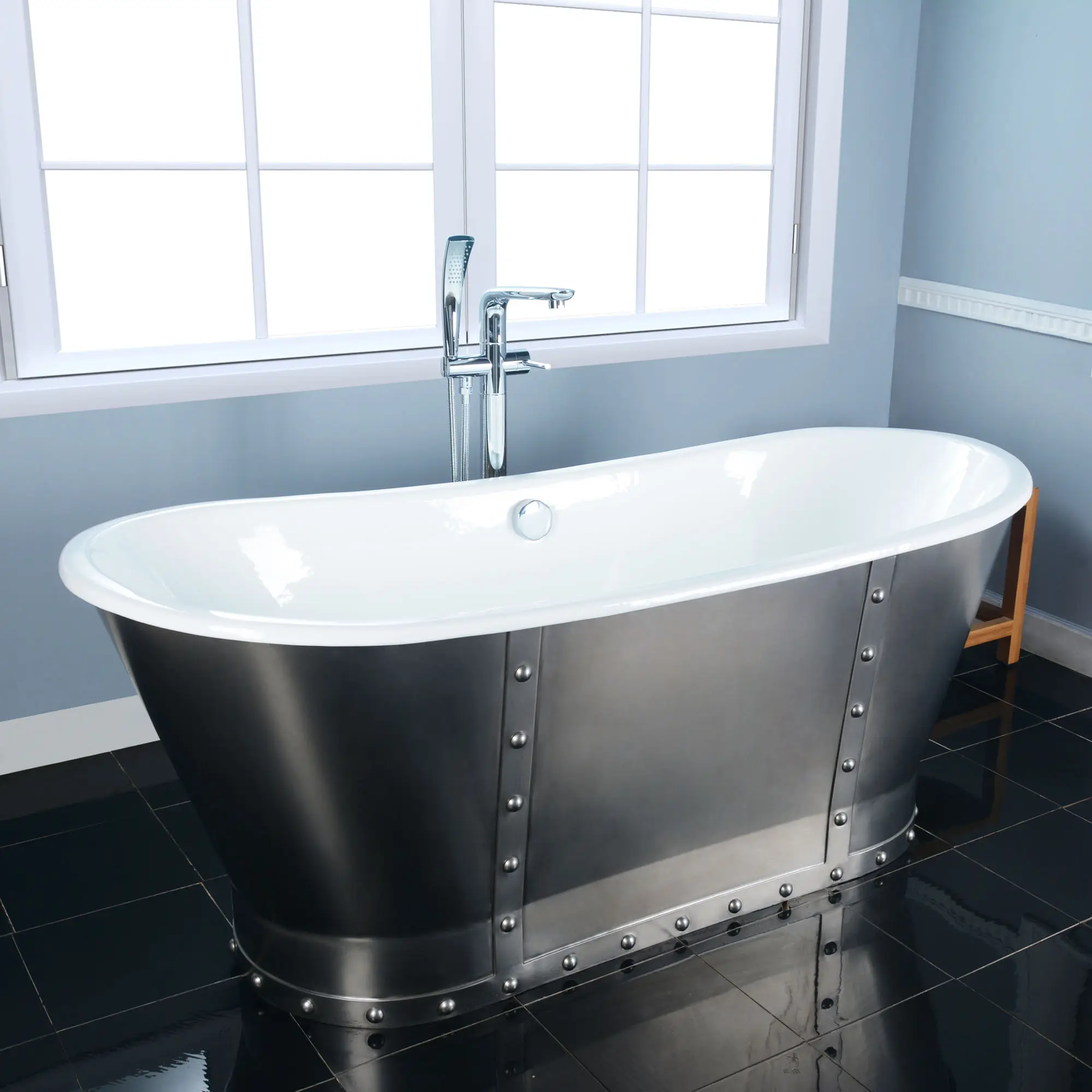 Stainless Steel Cast Iron Bathtub with Rivet
