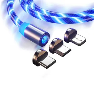 LED 540 Grad drehbar Leuchtendes fließendes Licht USB-Magnet kabel Schnell ladekabel für Mikro/i-Produkt/Typ C.