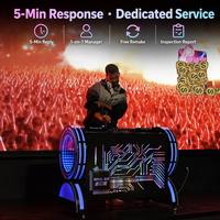 Console DJ personnalisée avec logo, miroir LED Infinity, table DJ anti-vibration pour boîte de nuit, 1,2 m/1,5 m, effet abysse arc-en-ciel, directement de l'usine