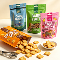 Sachets personnalisés imprimés recyclables à fermeture éclair avec poignée et fenêtre transparente, emballages alimentaires pour snacks, bonbons et noix