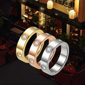 Phụ Nữ Của Thời Trang Bạc/Mạ Vàng Thiết Kế Trái Tim Đồ Trang Sức Cưới Rực Rỡ Zircon Nhẫn Hollow Phong Cách Engagement Quà Tặng - Product Image 3