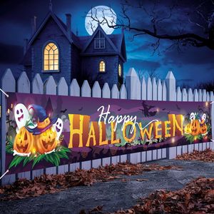 Feliz Halloween: Pancarta Larga Personalizable con Fantasmas, Calabazas y Casas Encantadas para Fiestas Espeluznantes en Exteriores - Product Image 5