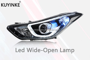 Lắp Ráp Đèn Pha Sửa Đổi Ma Trận Ống Kính Ban Ngày Chạy Lần Lượt Tín Hiệu <span class=keywords><strong>LED</strong></span> Ánh Sáng Đèn Pha Cho Hyundai <span class=keywords><strong>Elantra</strong></span> 2012-2016 - Product Image 5