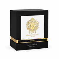 Caja Rígida de Lujo Personalizada para Perfume y Fragancias, con Diseño de Hombro y Cuello, en Papel Negro y Dorado, para Marcas de Belleza Premium
