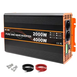 HOULI inversor de energia conversor de onda senoidal pura 4000w 24v 220v inversor solar off grid 12v 120v 230v dc a 230vac